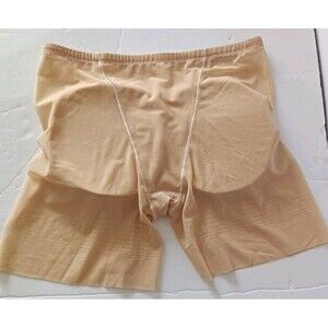 Bubbles Bodywear Seamless Padded Panty Size 2X  Beige Butt Enhancer Sheer 9019